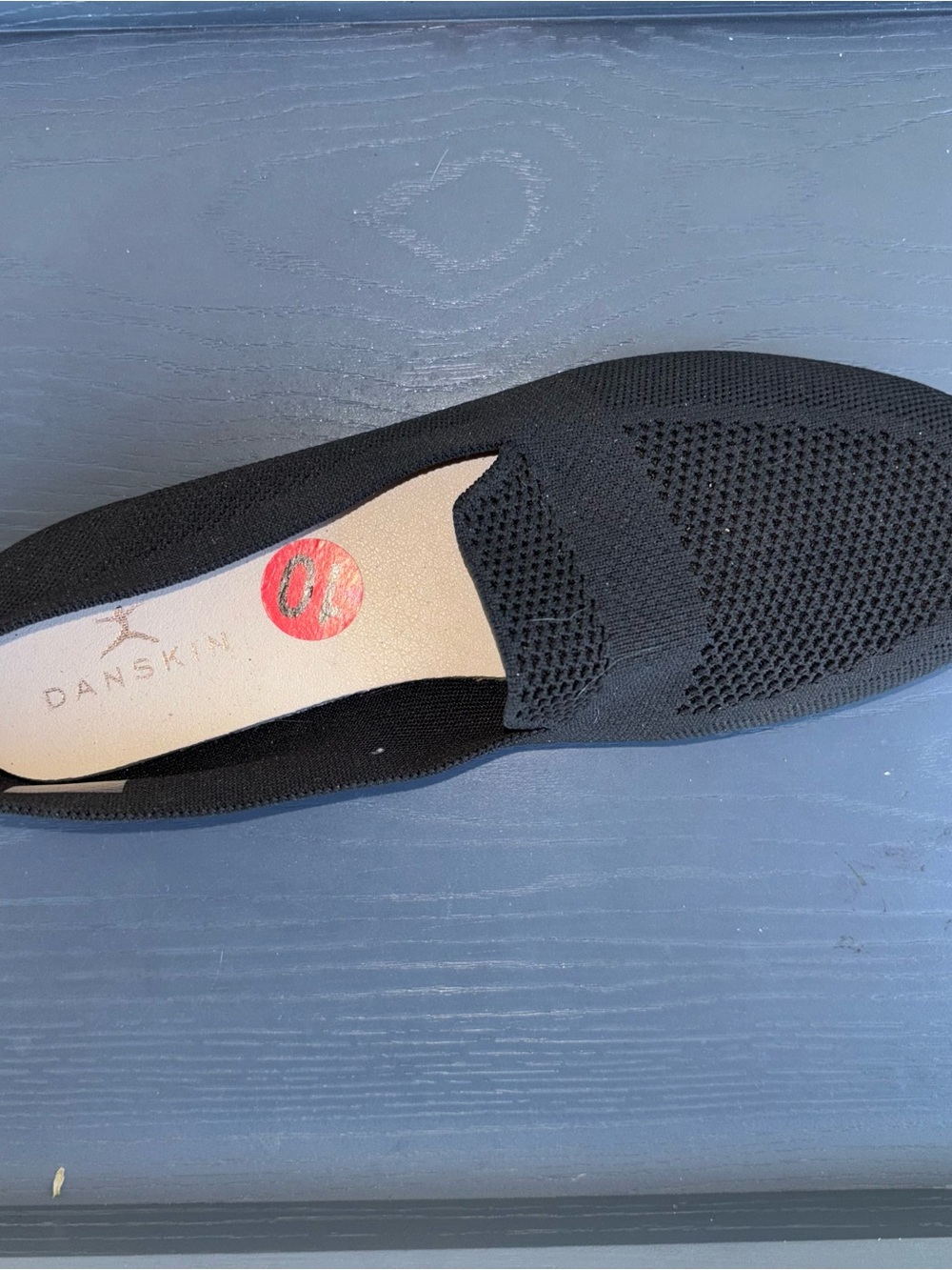 Danskin Black Knit Slip-On Ballet Flat SINGLE SHOE NWOT
